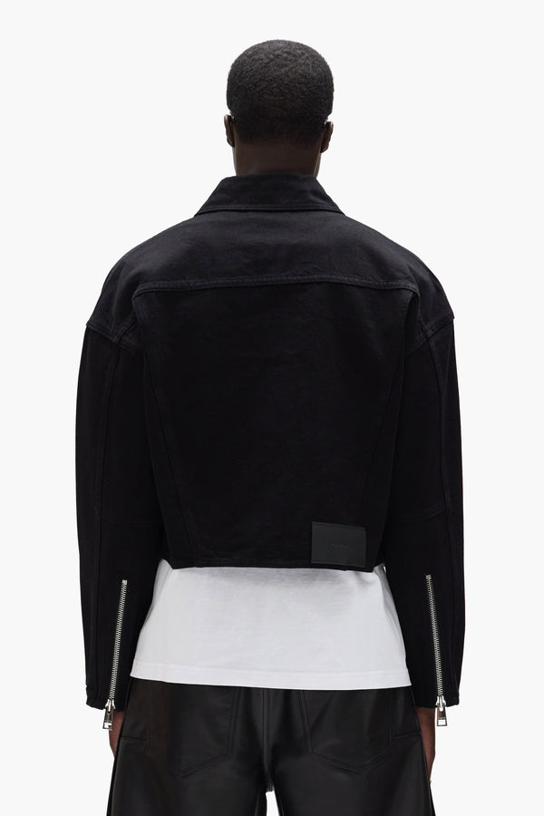 Purple Brand Cropped Carpenter Jacket Black