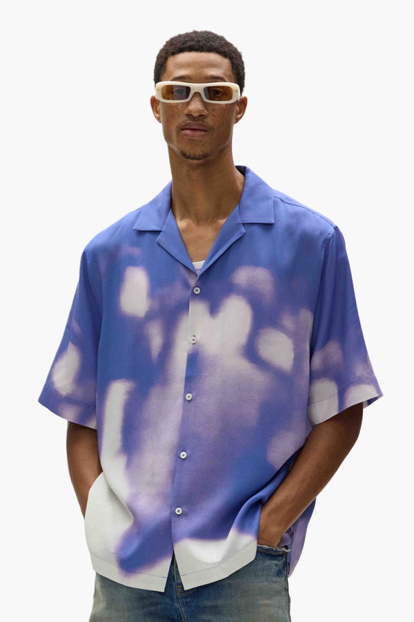 Purple Brand Crowd Camp Shirt Purple & White