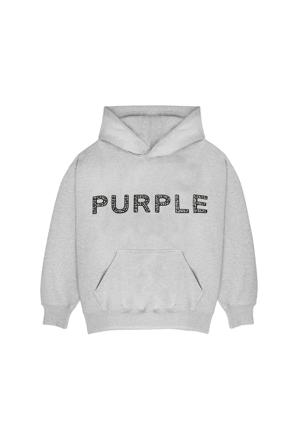 purple brand Crystal Applique Hoodie Gray