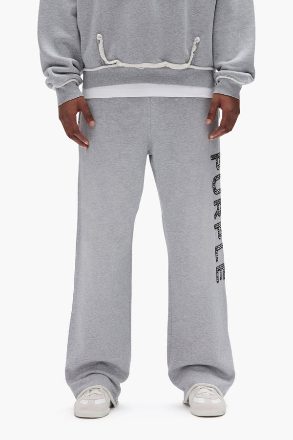 purple brand Crystal Applique Sweatpant Gray