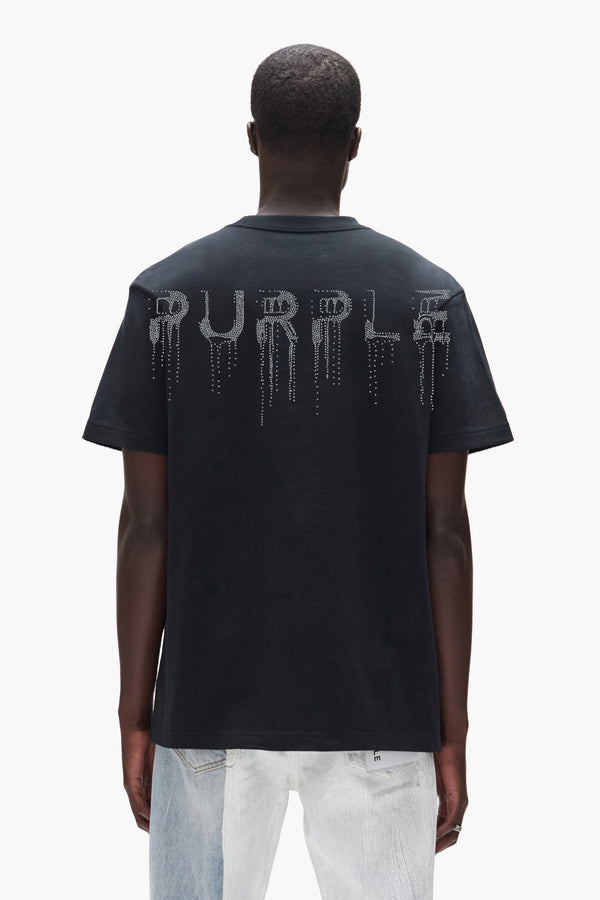 Purple Brand Crystal Drip Tee Black