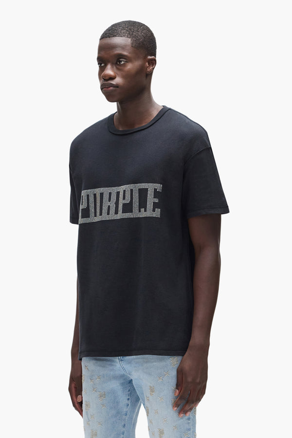 Purple Brand Crystal Plaque Tee Black
