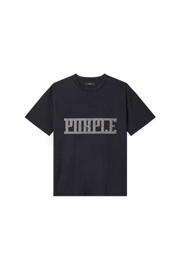 Purple Brand Crystal Plaque Tee Black