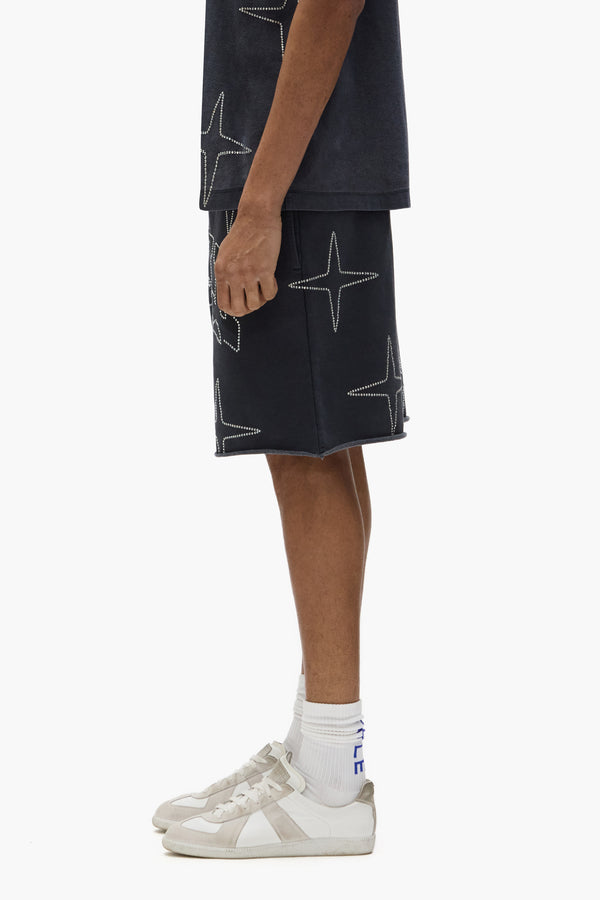 Purple Brand Crystal Star Shorts Black