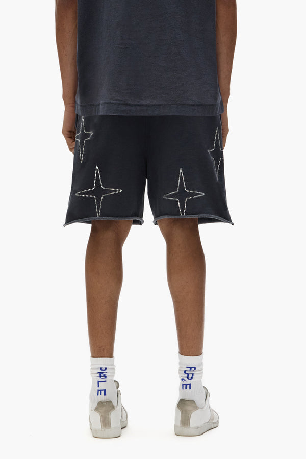 Purple Brand Crystal Star Shorts Black