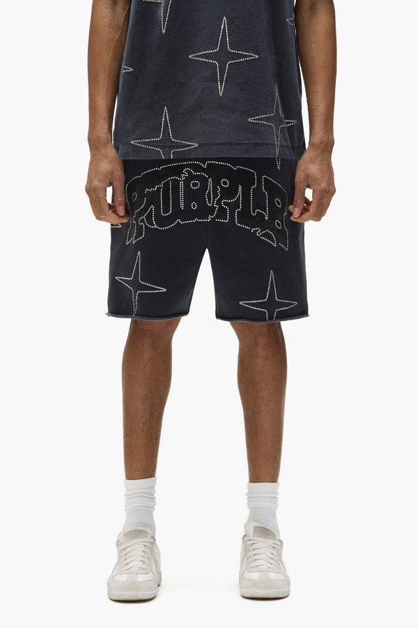 purple brand Crystal Star Shorts Black