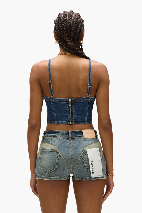 Purple Brand Denim Corsette Blue