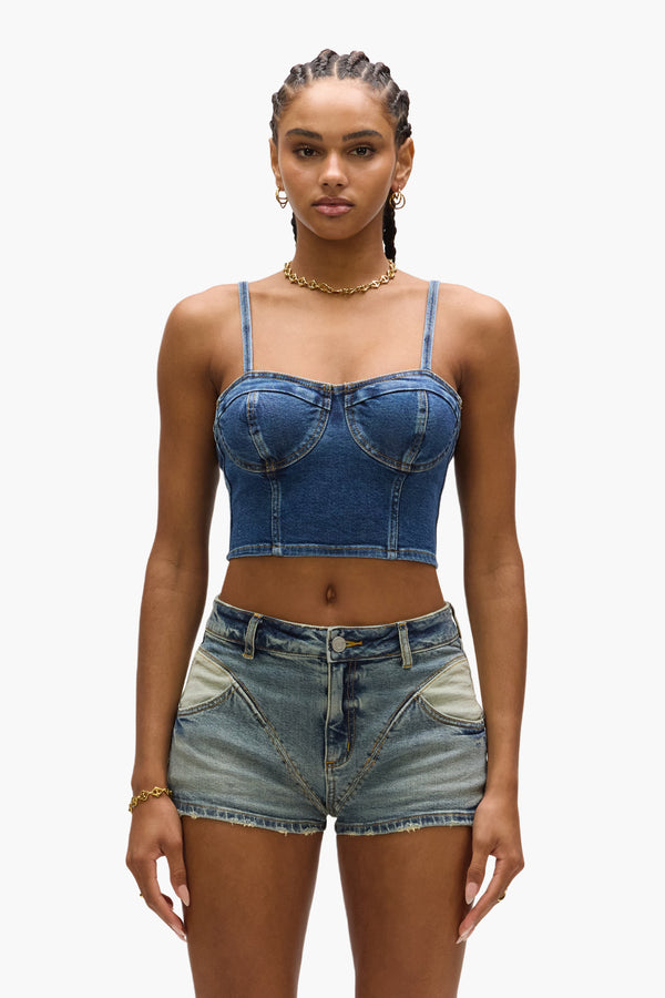 purple brand Denim Corsette Blue