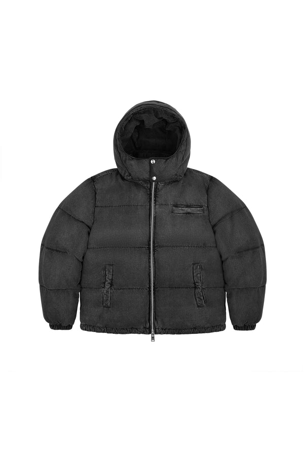 purple brand Denim Puffer Jacket Black