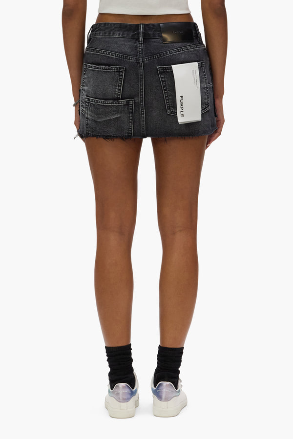 Purple Brand Double Canvas Mini Skirt Black