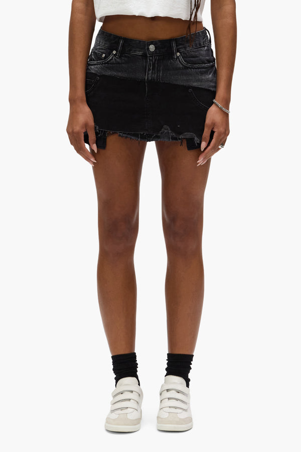 purple brand Double Canvas Mini Skirt Black