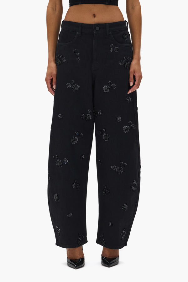 purple brand Embellished Barrel Leg Black