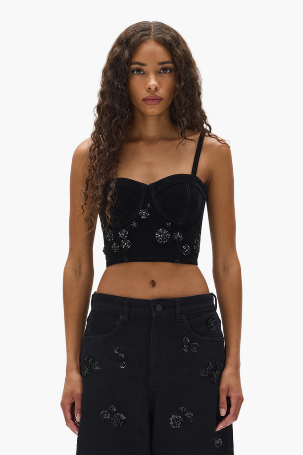 purple brand Embellished Corsette Black