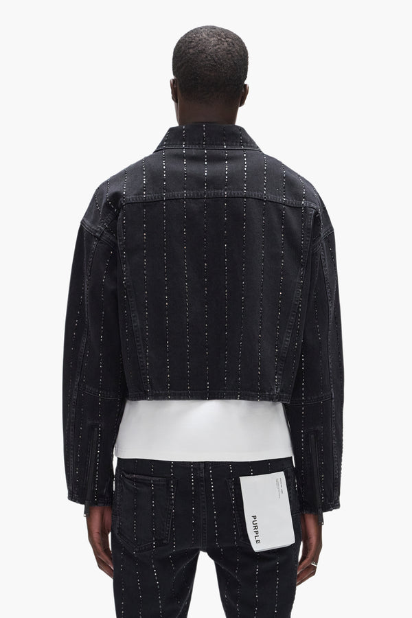 Purple Brand Embellished Stripes Jacket Black