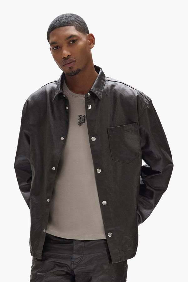 Purple Brand Embossed Monogram Shirt Brown