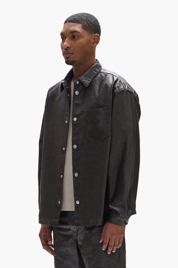 Purple Brand Embossed Monogram Shirt Brown