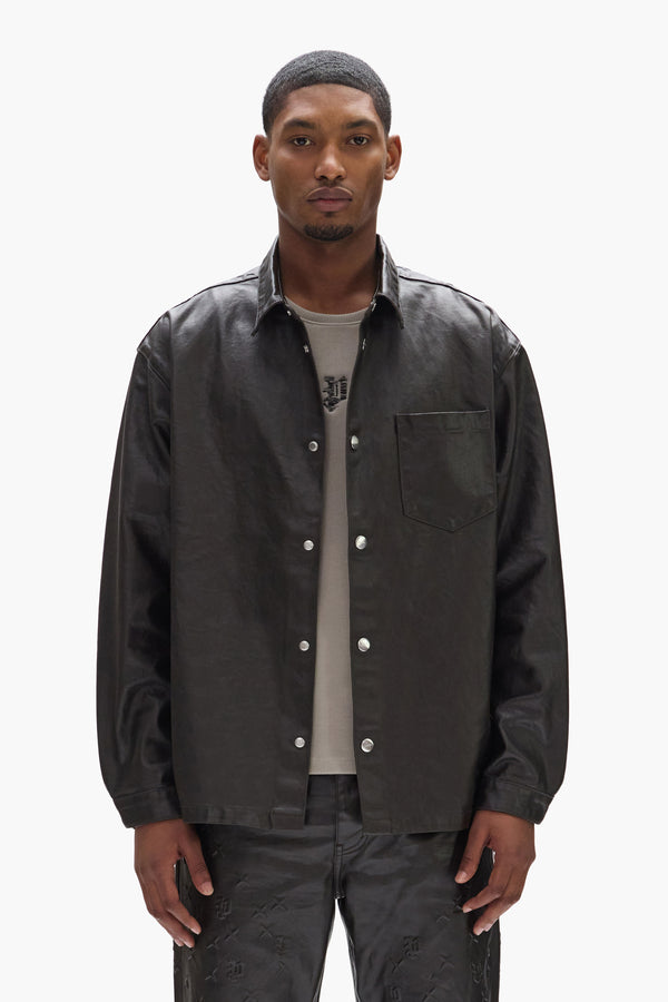 purple brand Embossed Monogram Shirt Brown