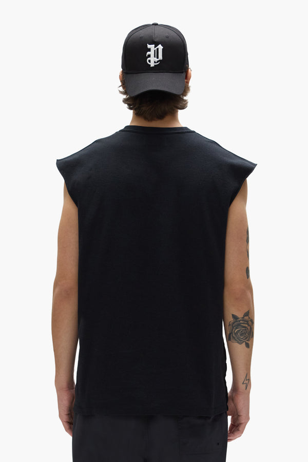 Purple Brand Embroidered Star Tank Top Black