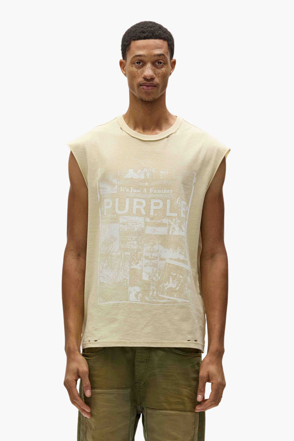 purple brand Fantasy Tank Top Beige