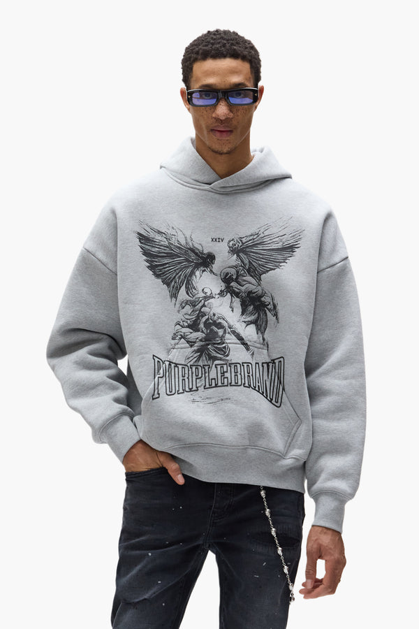 Purple Brand Fight Hoodie Gray
