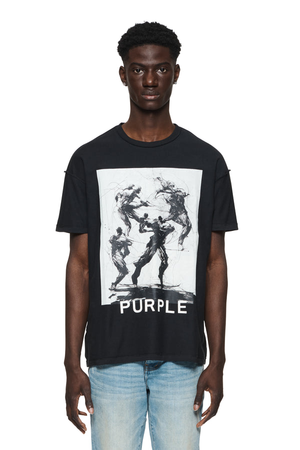 purple brand Fight T-Shirt Black
