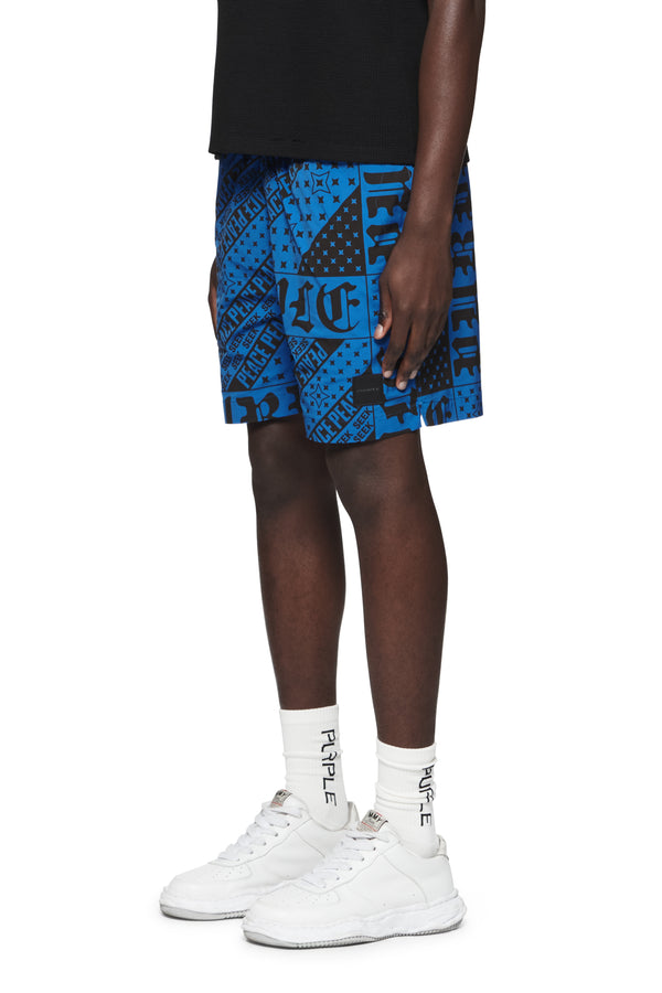 Purple Brand Flag Bandana All Around Shorts Blue