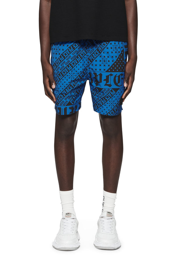 purple brand Flag Bandana All Around Shorts Blue