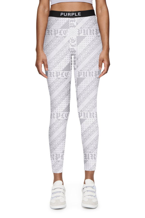 purple brand Flag Bandana Leggings White
