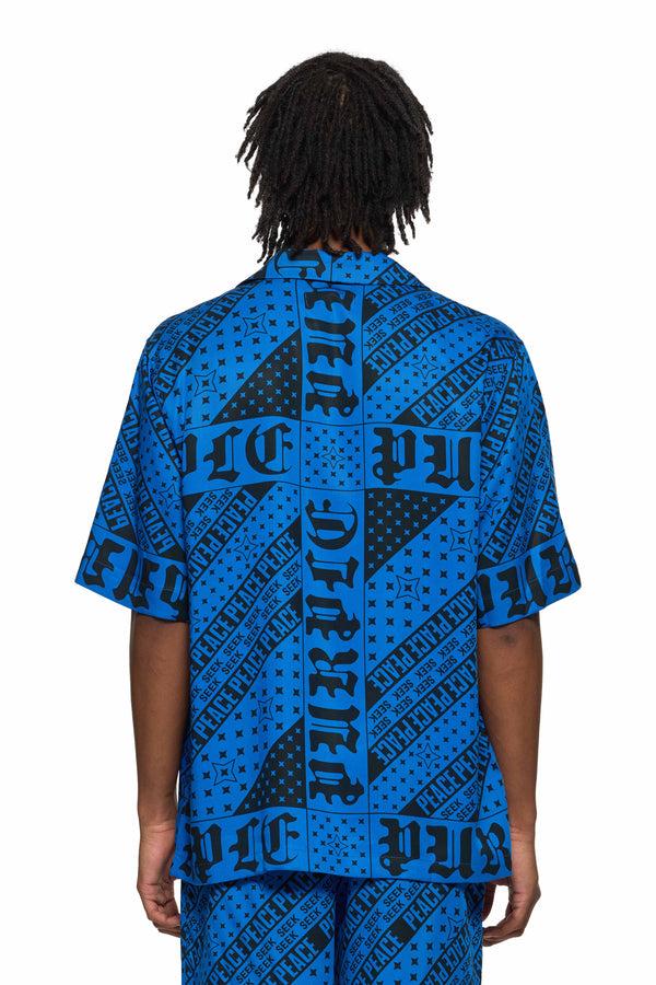 Purple Brand Flag Bandana Shirt Blue