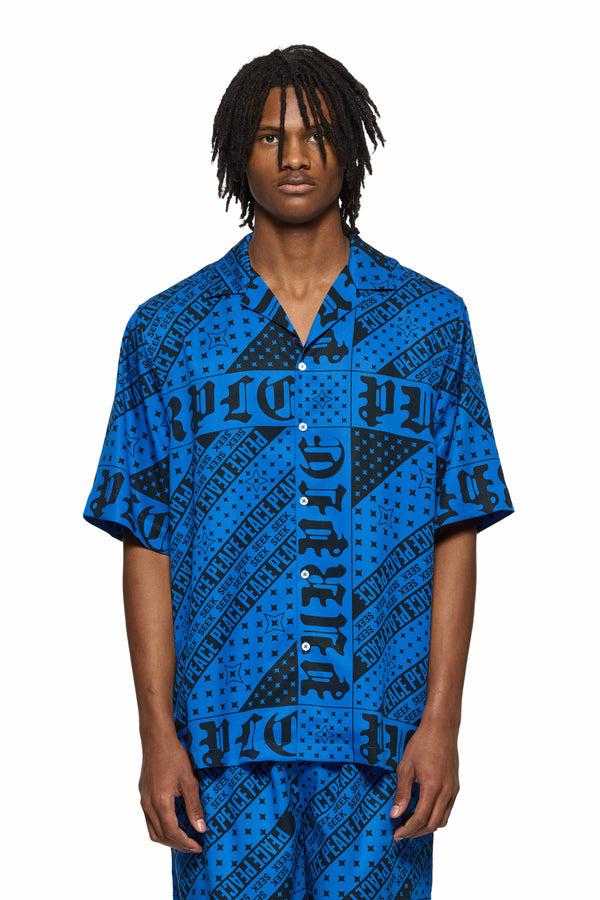 purple brand Flag Bandana Shirt Blue