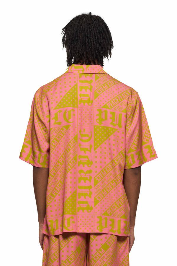 Purple Brand Flag Bandana Shirt Pink