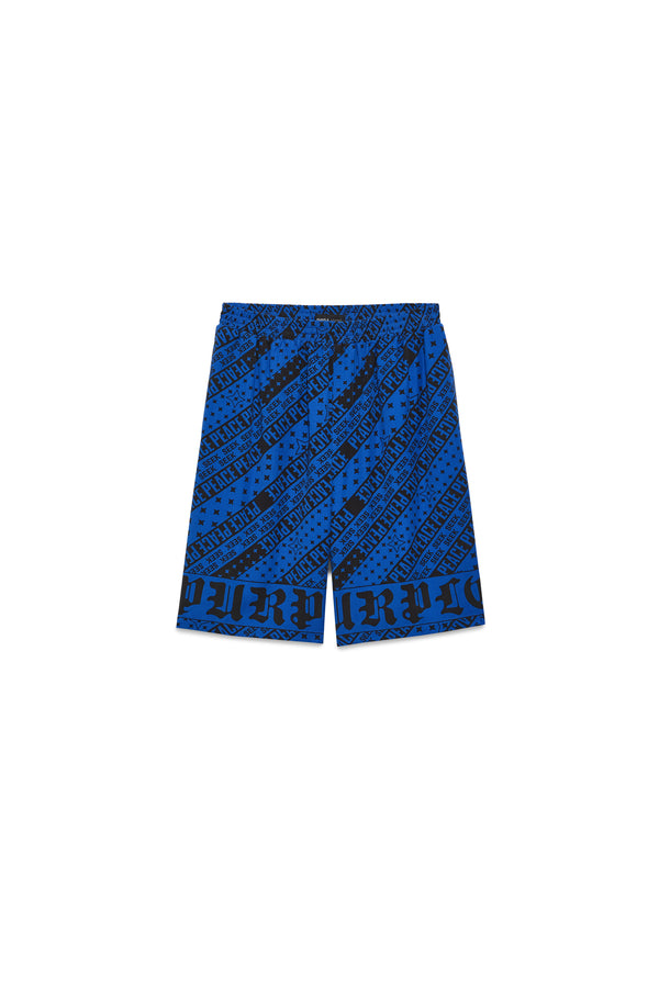 Purple Brand Flag Bandana Shorts Blue