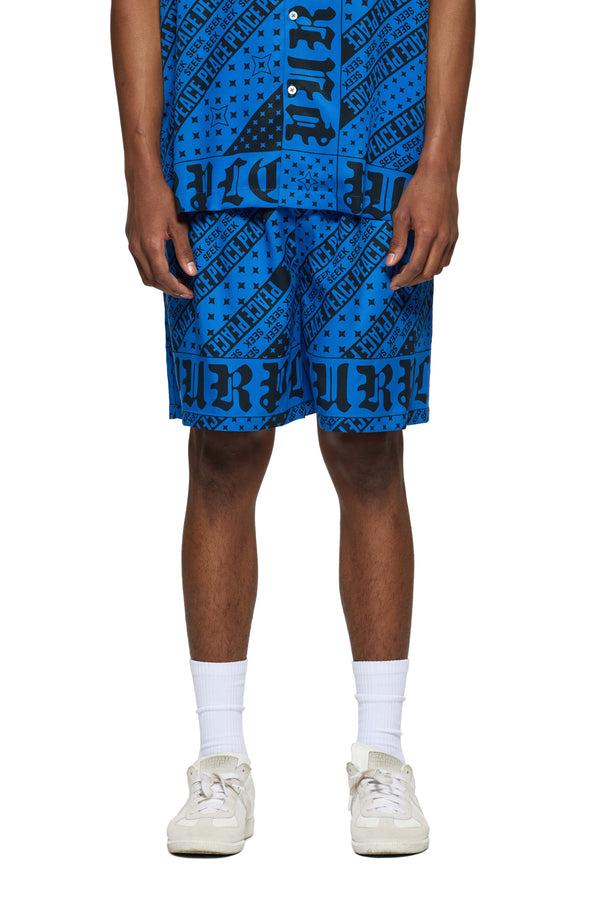 purple brand Flag Bandana Shorts Blue