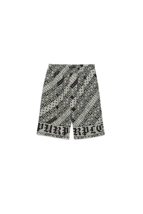 Purple Brand Flag Bandana Shorts Gray