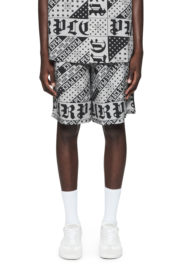 purple brand Flag Bandana Shorts Gray