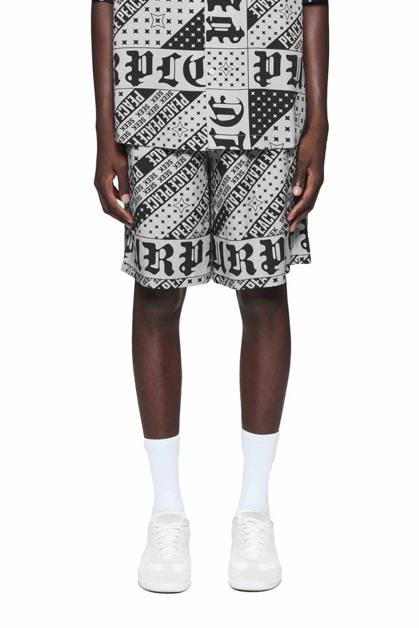 purple brand Flag Bandana Swim Shorts Gray