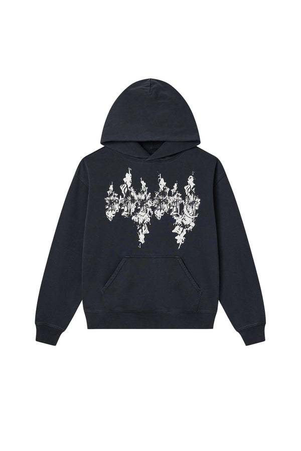 Purple Brand Flames Hoodie Black