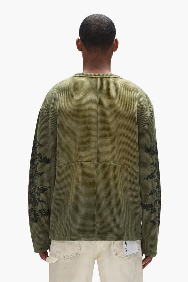 Purple Brand Flames Waffle Knit Green