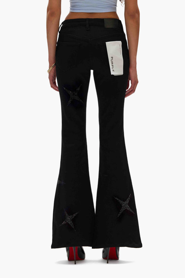Purple Brand Flare Hotfix Stars Black