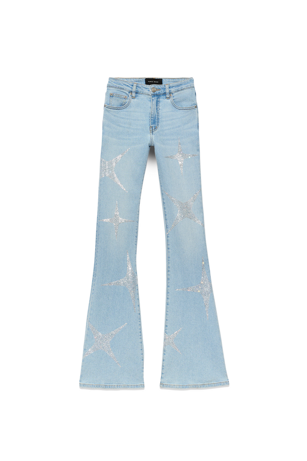 Purple Brand Flare Hotfix Stars Light Indigo