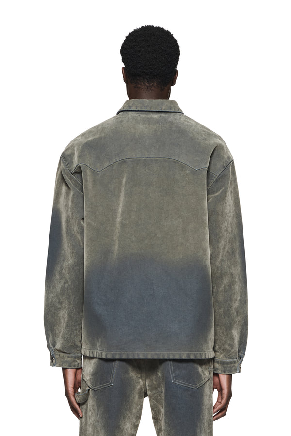 Purple Brand Flocked Shirt Jacket Green