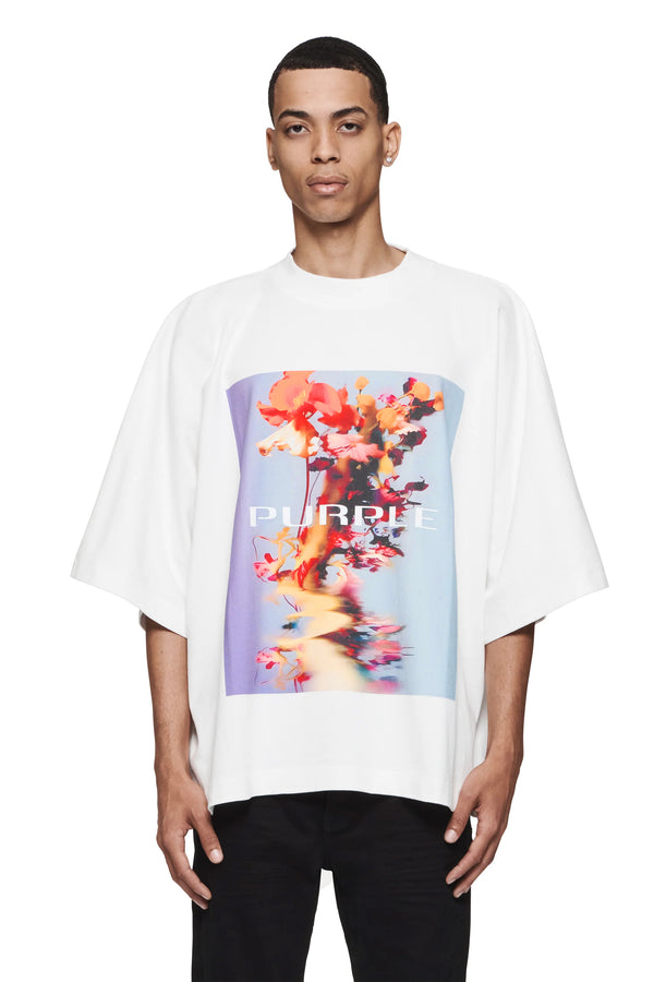 purple brand Floral Smudge Tee Light Indigo