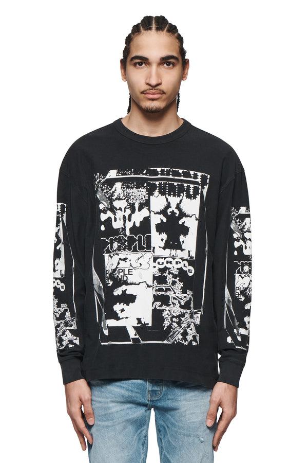 purple brand Flyer Long Sleeve Tee Black