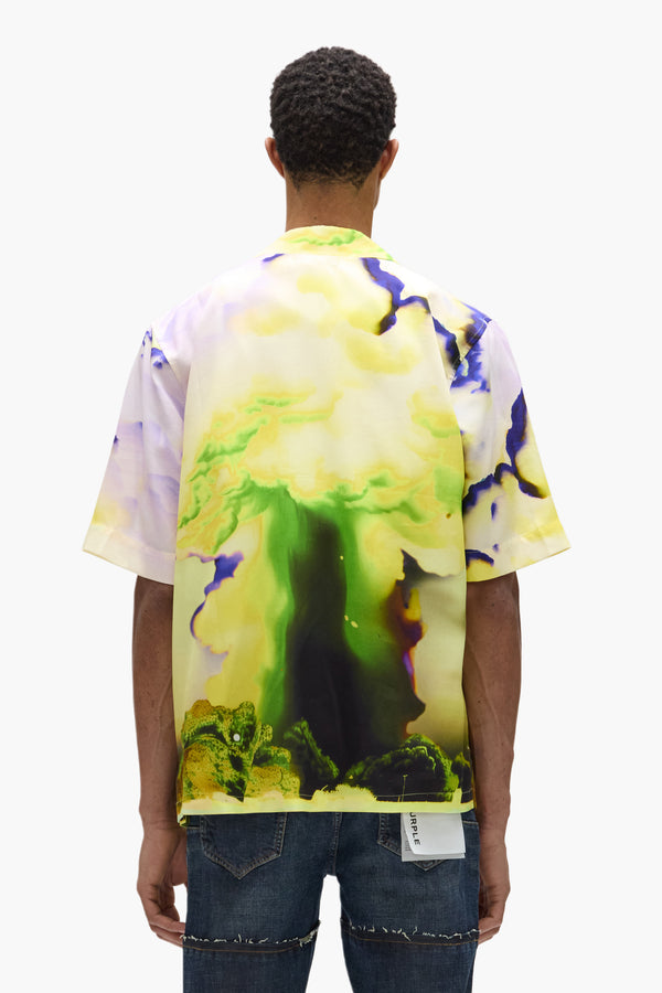 Purple Brand Force Majeure Shirt Yellow & Green
