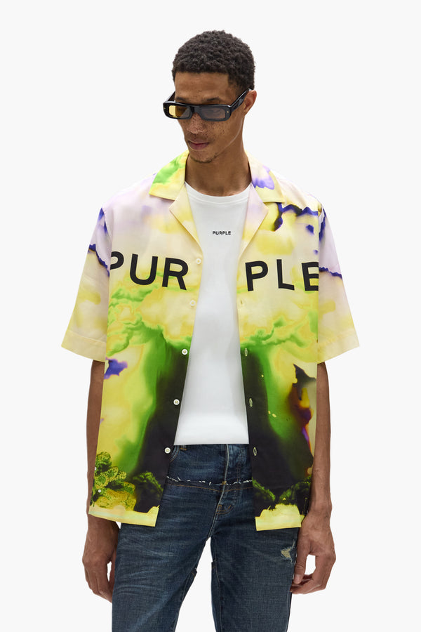 Purple Brand Force Majeure Shirt Yellow & Green