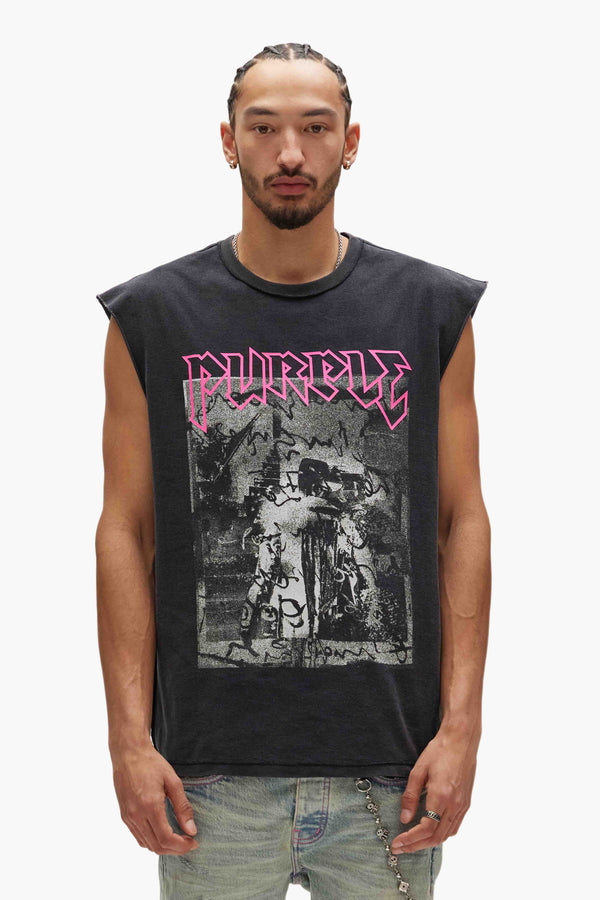 purple brand Full Metal Tank Top Black