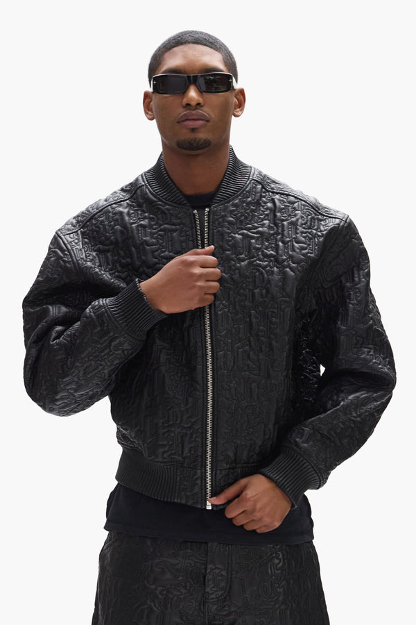 Purple Brand Gothic Bomber Jacket Black