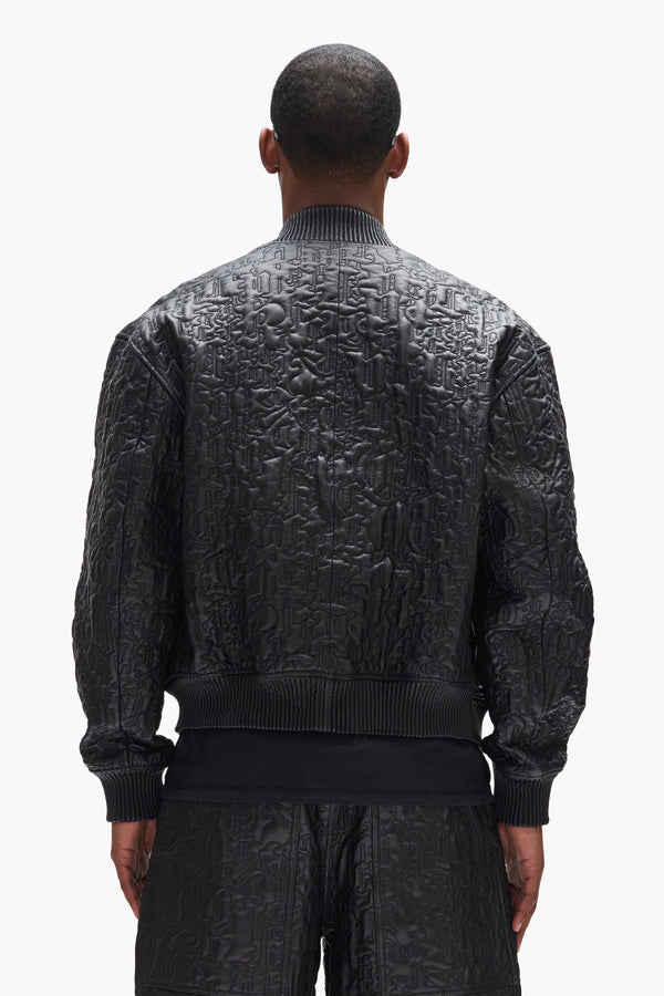 Purple Brand Gothic Bomber Jacket Black