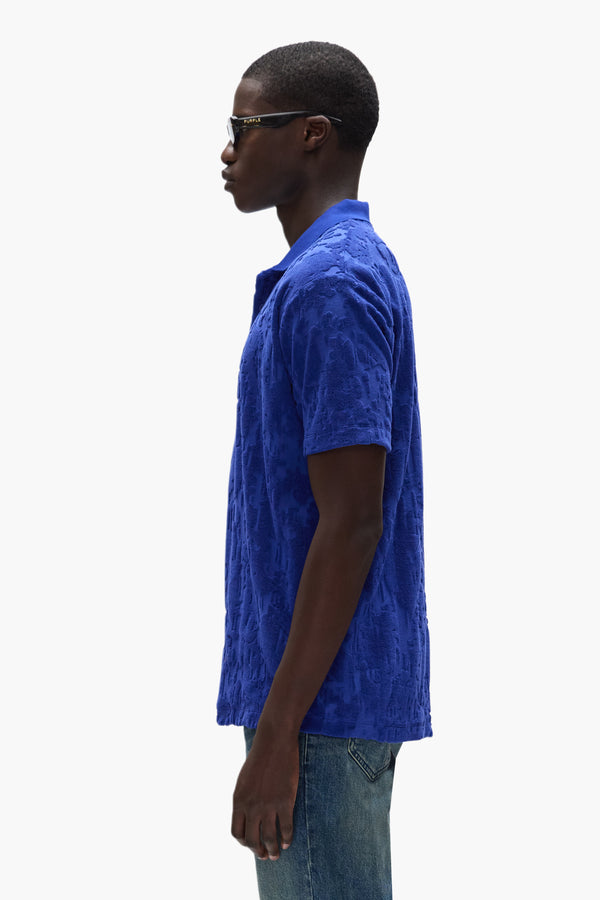 Purple Brand Gothic Camo Polo Blue