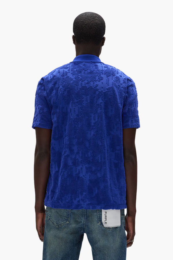 Purple Brand Gothic Camo Polo Blue